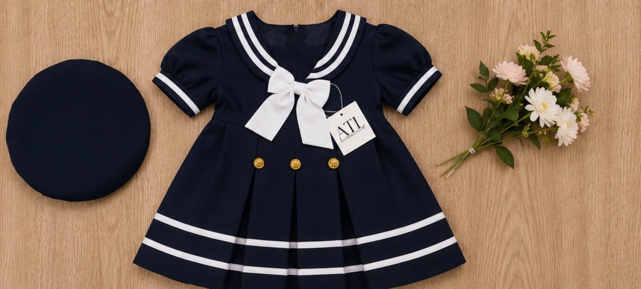Buckingham Dress - Navy