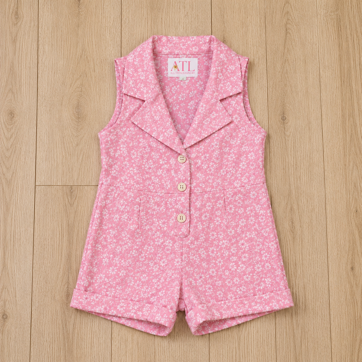 Malibu Pink Romper & Hat Set