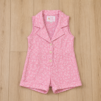 Malibu Pink Romper & Hat Set
