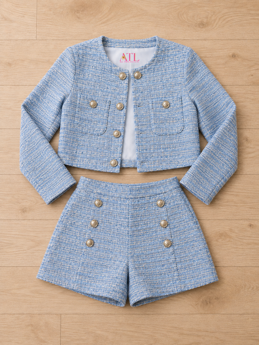 Kensington Blue Tweed Top