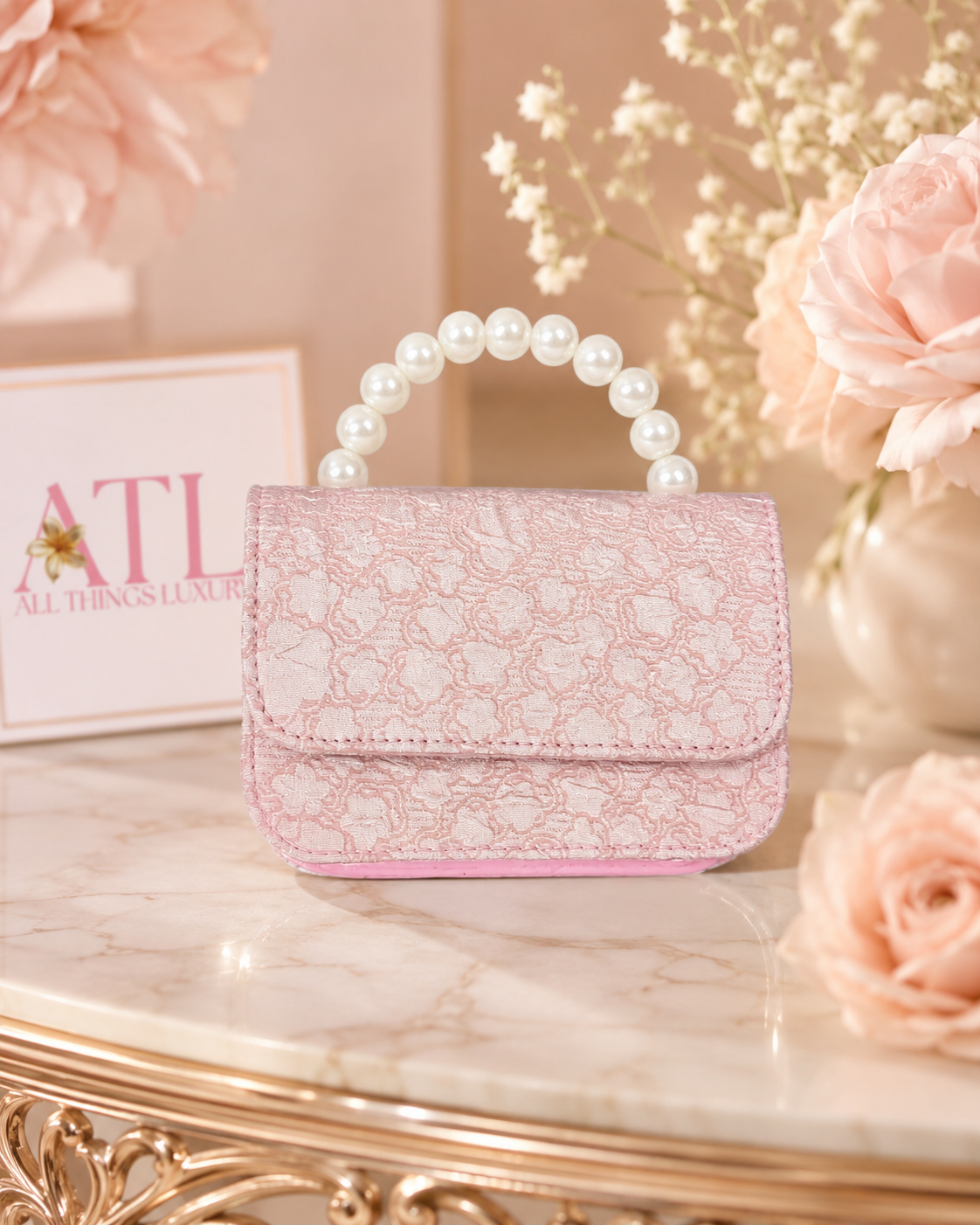 Mini Pearl Floral Purse