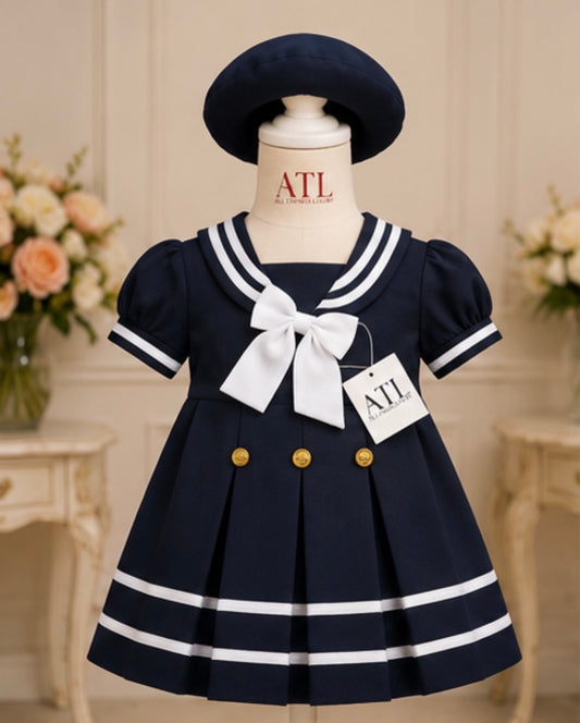 Buckingham Dress - Navy